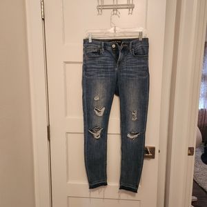 Express cropped mid rise distressed jean legging